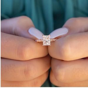 Alexandria Emerald Cut Simulated Diamond Rose Gold NWT